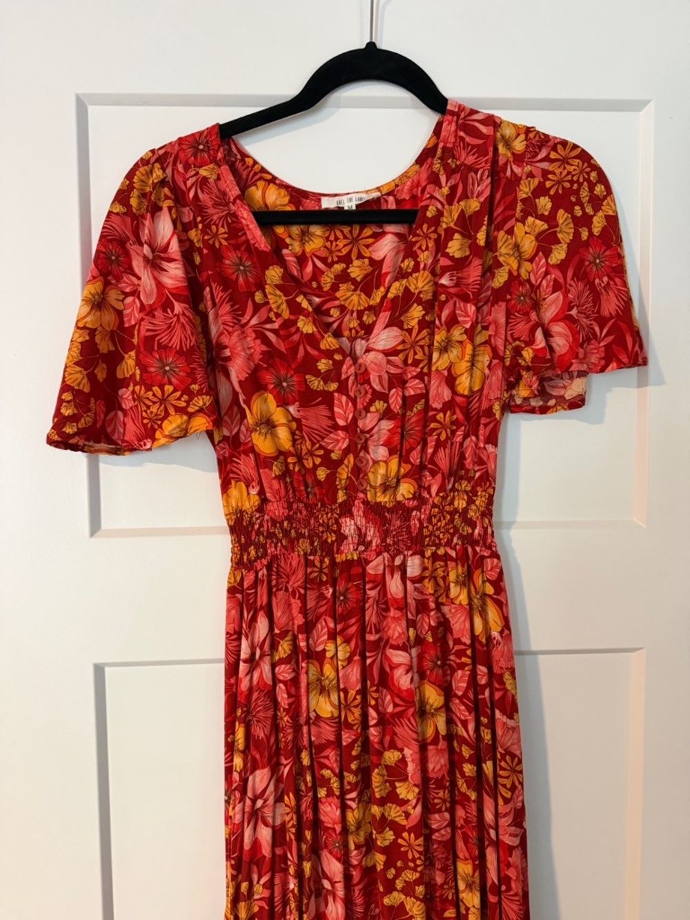Red Floral Hi-Low Maxi Dress - Picture 2 of 7